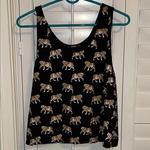 SHEIN Black Tank Top with Tiger Pattern